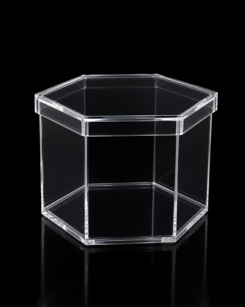 Display Box Hexagonal Plus Tutup DxT 20x15cm