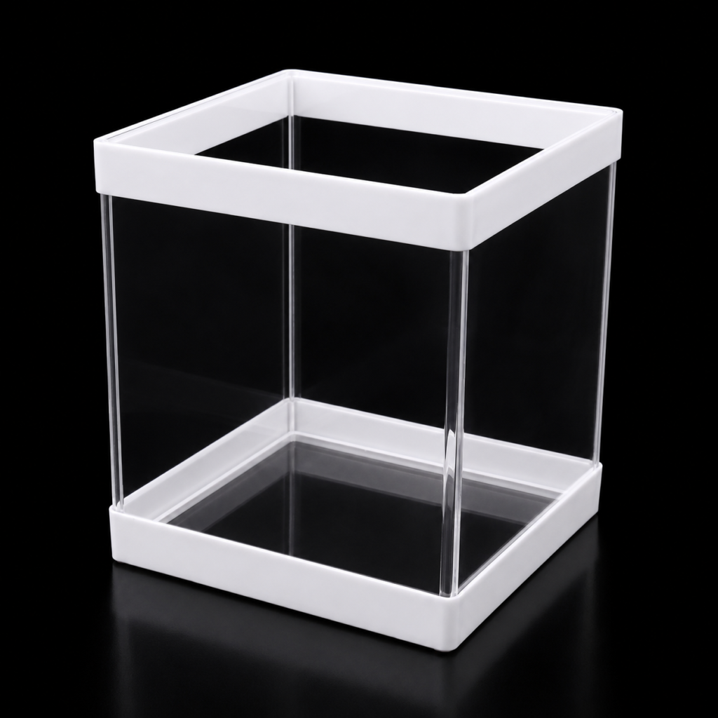 Akuarium es buah list putih 20x20x25cm
